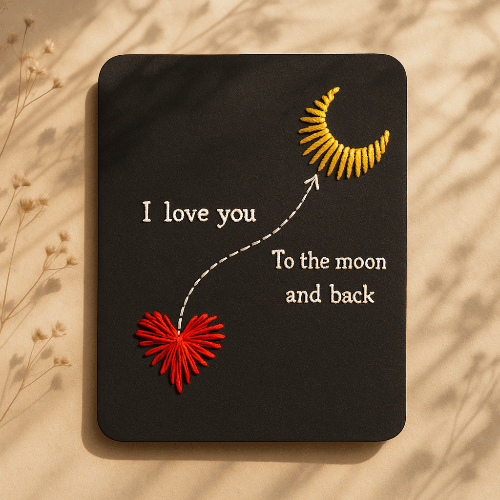 Moon And Back Thread Card