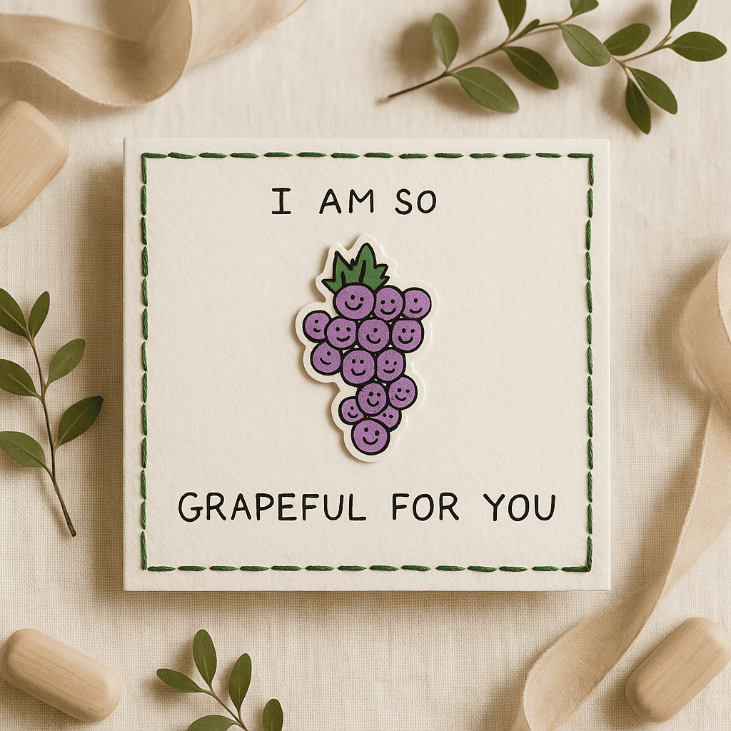 Grapeful For You Pun Card