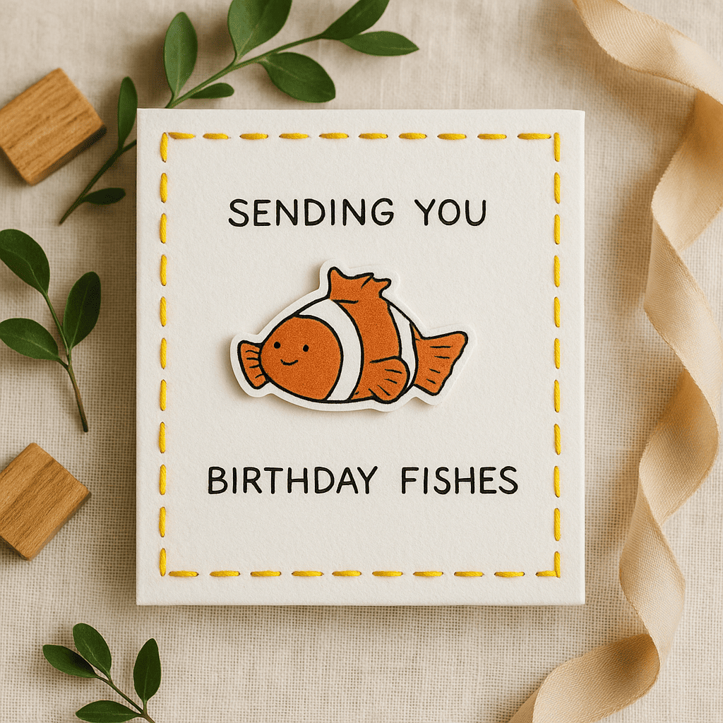 Sending You Birthday Fishes Pun Card