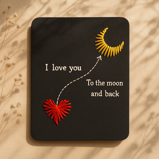 Moon And Back Thread Card