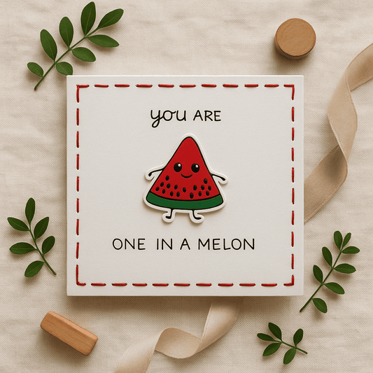 One In A Melon Pun Card