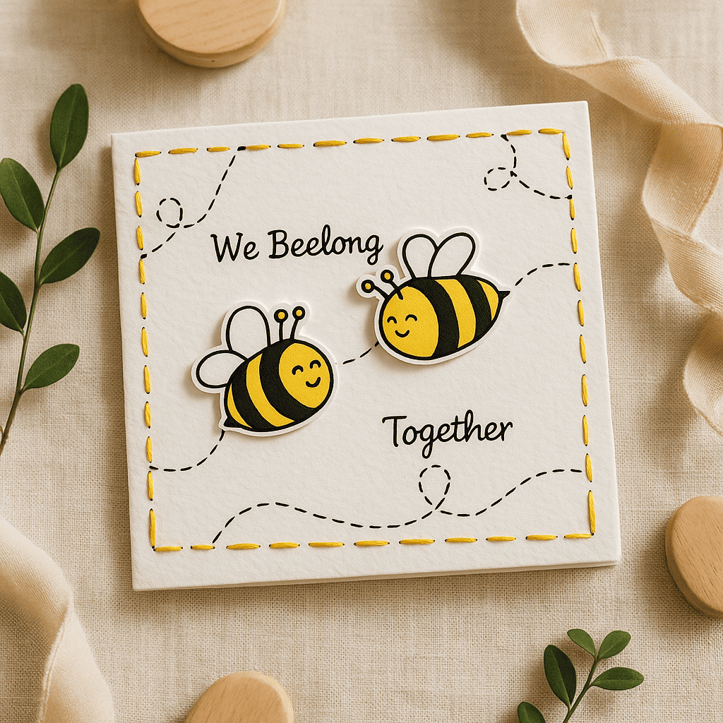 We Beelong Together Pun Card