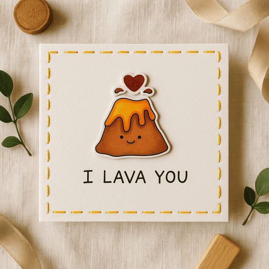 I Lava You  Pun Card