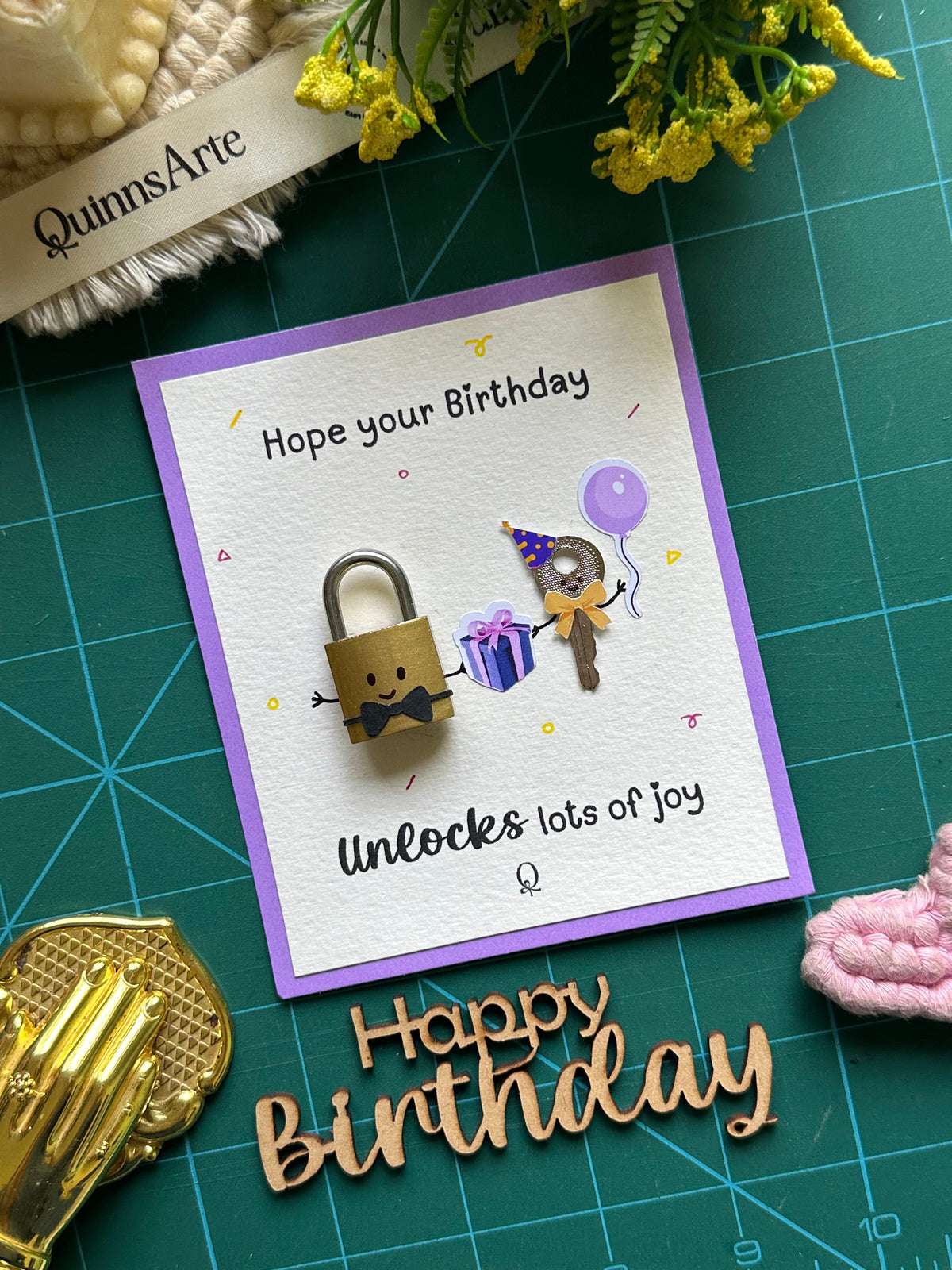 Lock and Key Birthday Card