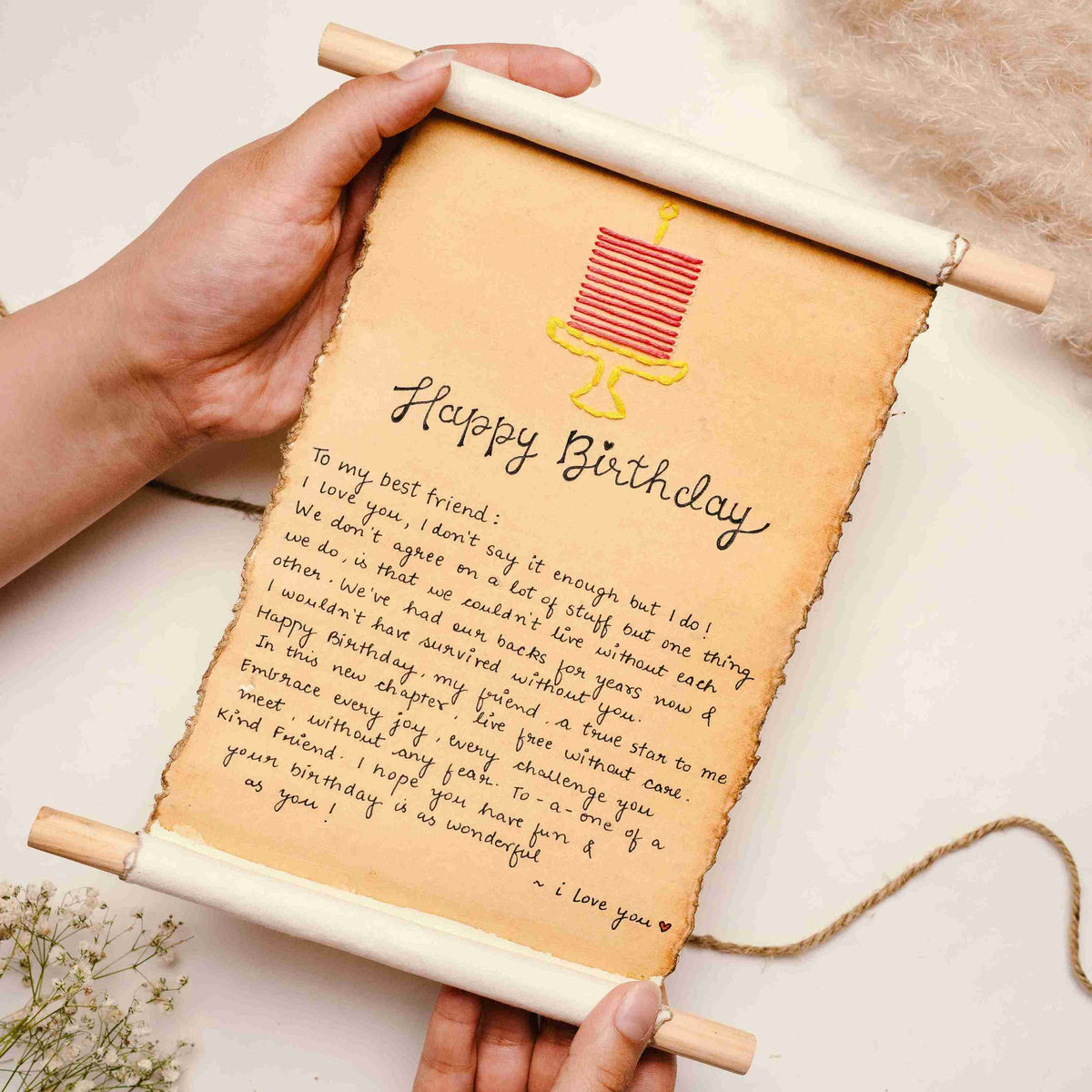 Happy Birthday Cake Vintage Letter