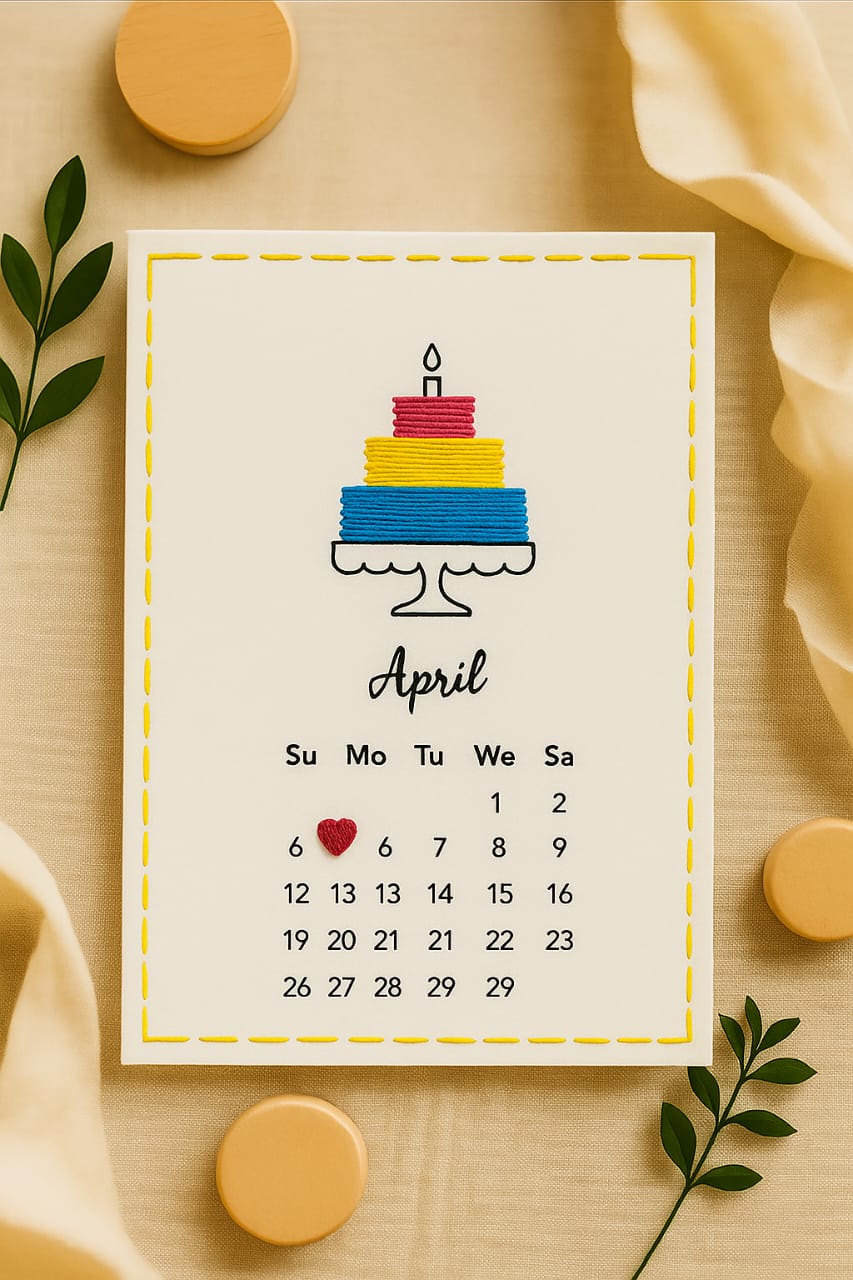Birthday Calendar Thread Card