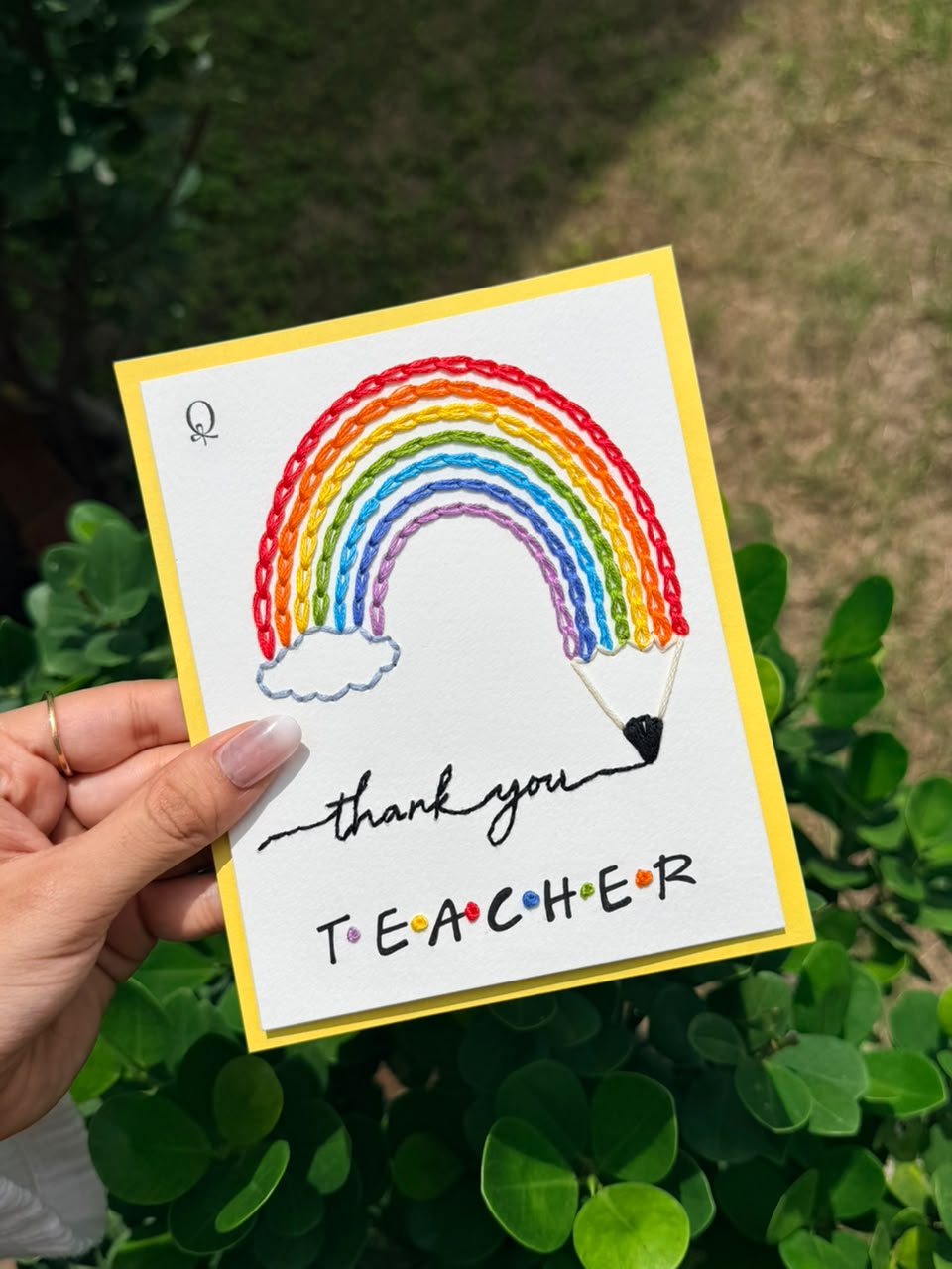 Rainbow Teachers Day Thread Card